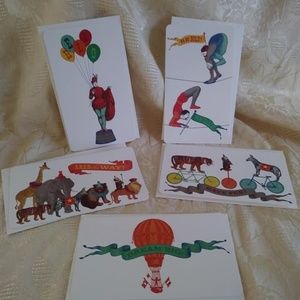 Set of 5 Circus Theme Cards